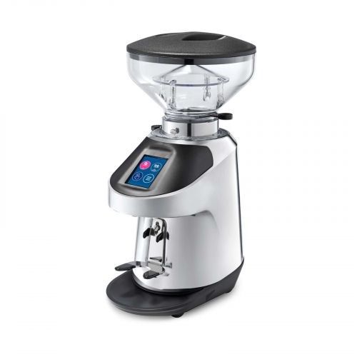 La Scala Nemo Q/E Electric Coffee Grinder in Silver & Matt Black